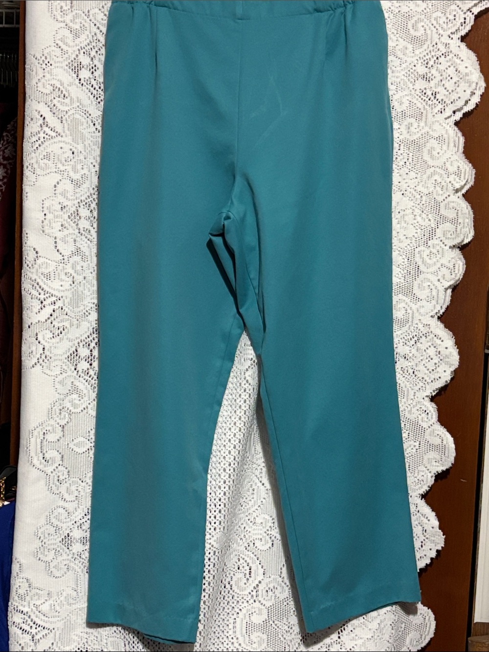 TanJay Teal Ankle-Length Pull-On Pants